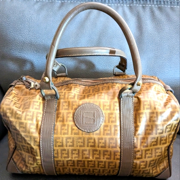 Fendi Handbags - 🔥🔥 FENDI Crystal Canvas ZUCCA VINTAGE Boston Duffle Bag 🔥🔥